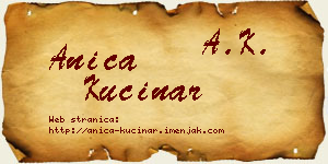 Anica Kučinar vizit kartica